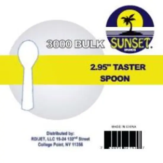 White Plastic Taster Spoons- 3" | Perfect for any meal from soup to dessert | RAHEEV&reg; {2}