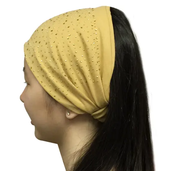 Wrapables Wide Headband Hair Accessory with Sparkles for Dress Up, Khaki {1}