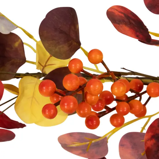 Northlight 5' x 8" Berries and Leaves Artificial Fall Harvest Garland, Unlit Red {6}