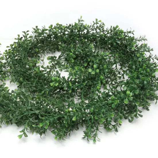 Box of 6: 9FT Boxwood Garland with 760 Realistic Tips, Indoor/Outdoor Use, UV Resistant, Greenery Accents, Parties & Events, Home & Office Decor, Floral Home by Artificial Flowers {1}