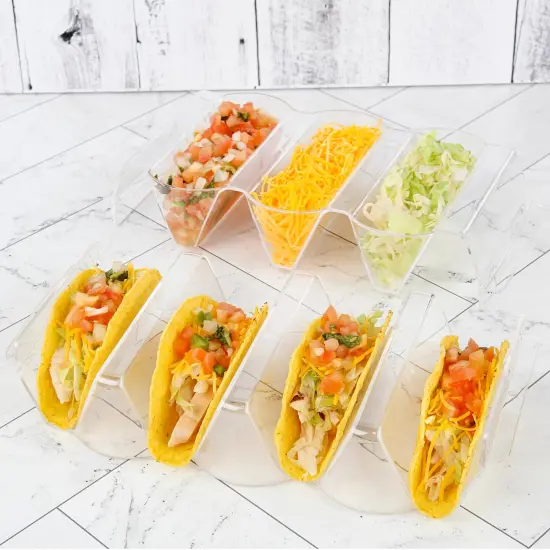 7Penn Taco Shells Holder Set of 4 - Toppings Tray to Taco Holder Stand {5}