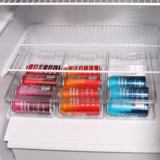 Creekview Home Emporium 4pk Clear Storage Bins - 13.5 x 7.3in Soda Can Organizer {5}