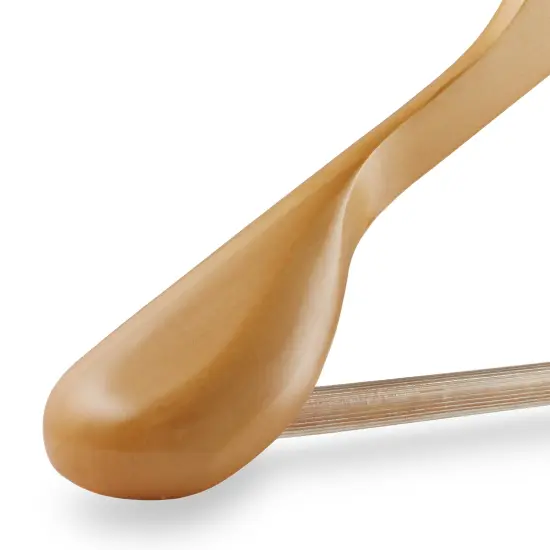 Wide Shoulder Wood Suit Hangers 6 pcs Natural {3}