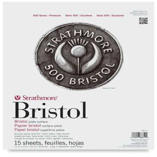 Strathmore Bristol Pad - 11" x 14", 2-ply, Plate, 15 Sheets {1}
