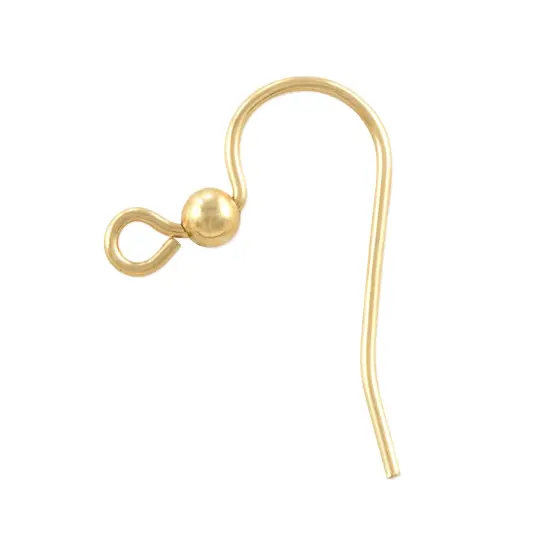 JewelrySupply Gold Filled Fish Hook Earring Wires with 3mm Bead (1 Pair of Gold Filled Earrings) {3}
