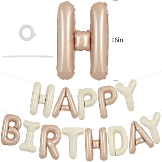 Colorful Celebrations: 16-Inch Mylar Foil Happy Birthday Balloons Banner - Eco-Friendly Decor for All Ages! White {5}