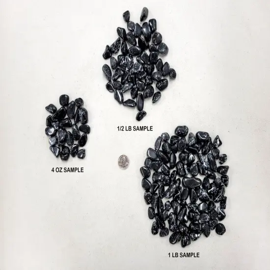 Tumbled Snowflake Obsidian Crystal Stones Bulk - Size Small 1/2 inch to 1 inch {4}