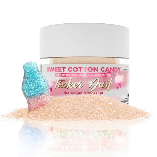 Bakell - Sweet Cotton Candy Flavored Tinker Dust (8g, 1x Jar) Edible Glitter Blended Candy Topping {2}