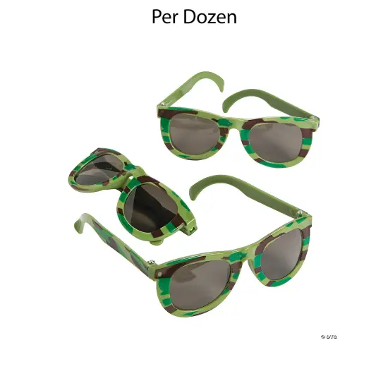Camouflage Army Sunglasses 12 Pieces {1}