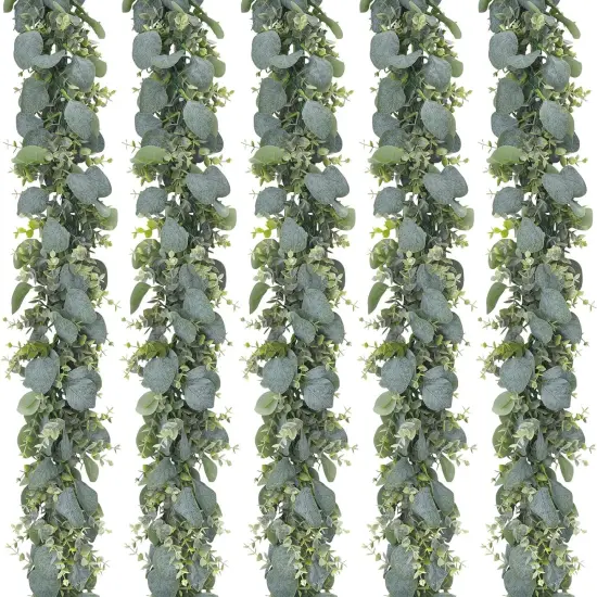 5.5ft Artificial Eucalyptus Garland: Ideal for Weddings, Home Decor, and Parties {2}