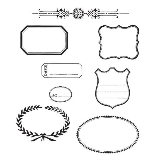 Spellbinders Flea Market Finds Fancy Labels Clear Stamps {2}