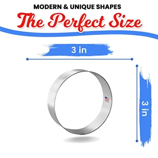 CookieCutter.Com Round Cookie Cutter 3 in &ndash;Tin Plated Steel Cookie Cutters &ndash; Made In The USA {3}