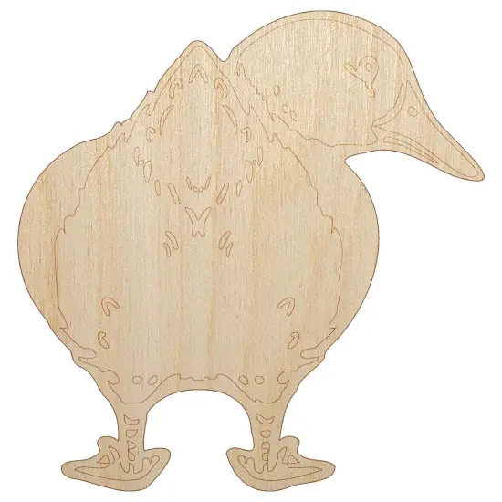 Fluffy Duck Butt Looking Behind Unfinished Wood Shape Piece Cutout for DIY Craft Projects {7}