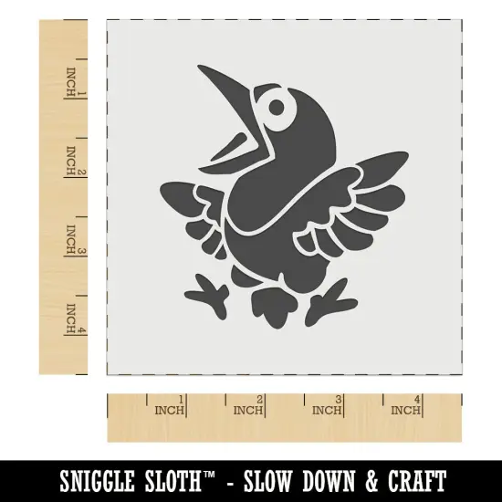 Shocked and Surprised Little Bird Crow Raven Wall Cookie DIY Craft Reusable Stencil {7}