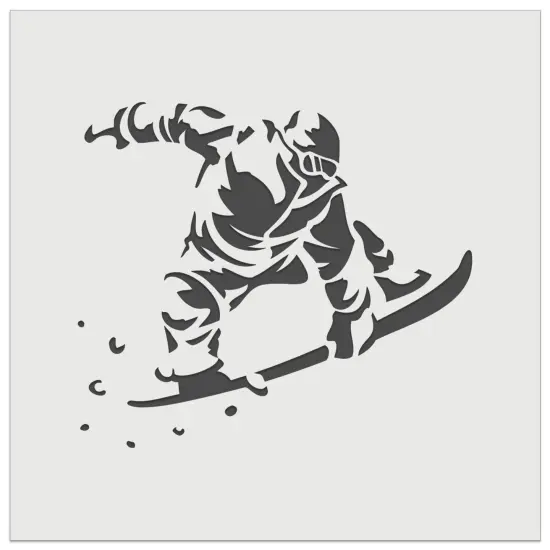 Snowboarder Jumping Flying Through Air Wall Cookie DIY Craft Reusable Stencil {7}