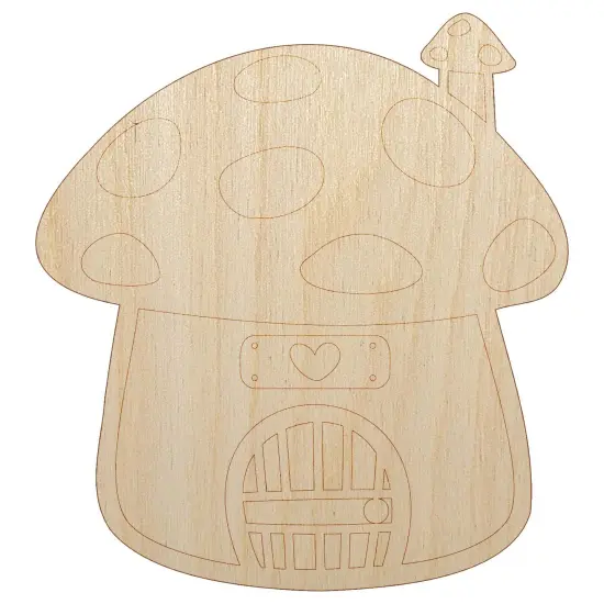 Cute Mushroom Gnome Home Unfinished Wood Shape Piece Cutout for DIY Craft Projects {2}