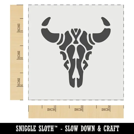 Southwestern Style Tribal Bull Cow Skull Wall Cookie DIY Craft Reusable Stencil {6}
