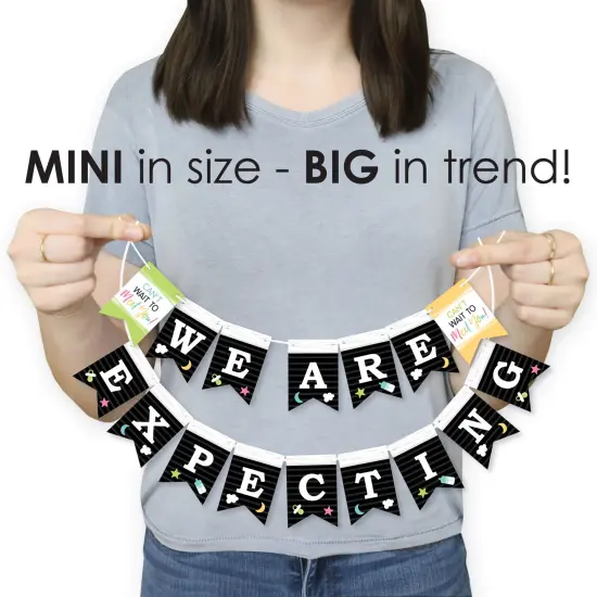Big Dot of Happiness We Are Expecting - Pregnancy Announcement Mini Pennant Banner - We Are Expecting {4}