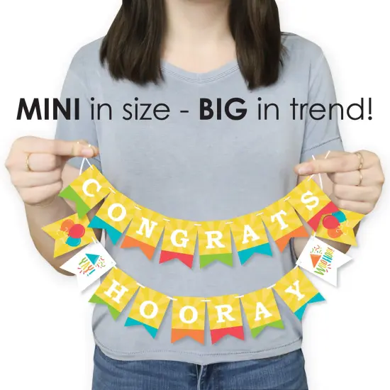 Big Dot of Happiness Congrats - Congratulations Mini Pennant Banner - Congrats Hooray {4}