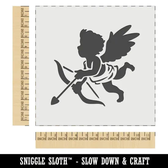Valentine Cherub Cupid with Bow and Arrow Wall Cookie DIY Craft Reusable Stencil {1}