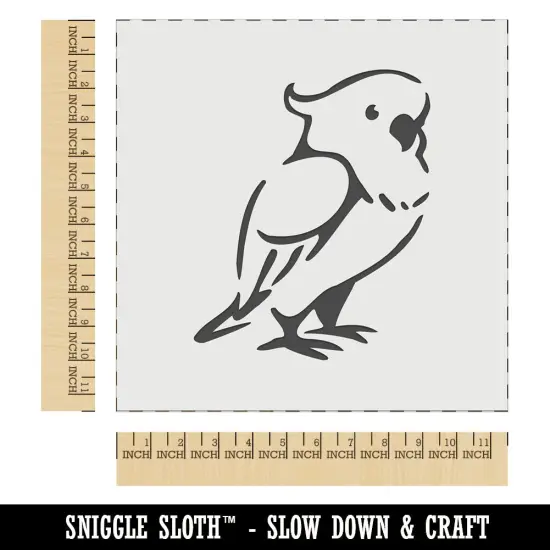 Standing Cockatoo Parrot Bird Wall Cookie DIY Craft Reusable Stencil {1}