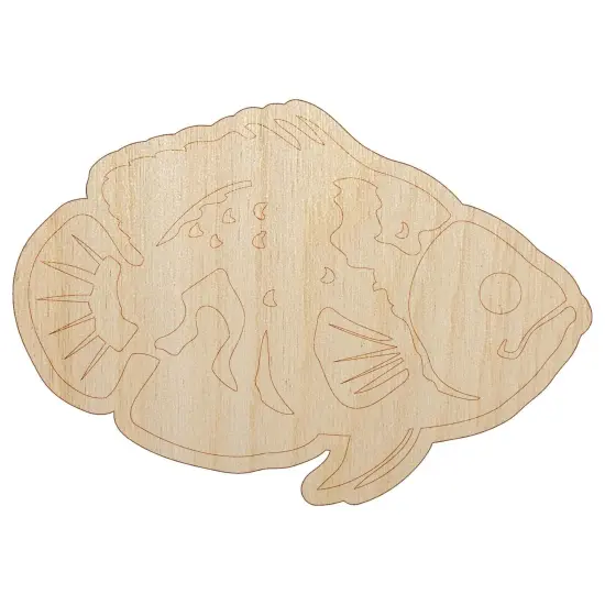 Tiger Oscar Cichlid Fish Unfinished Wood Shape Piece Cutout for DIY Craft Projects {7}