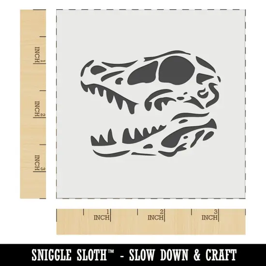 Velociraptor Skull Dinosaur Fossil Bone Wall Cookie DIY Craft Reusable Stencil {5}