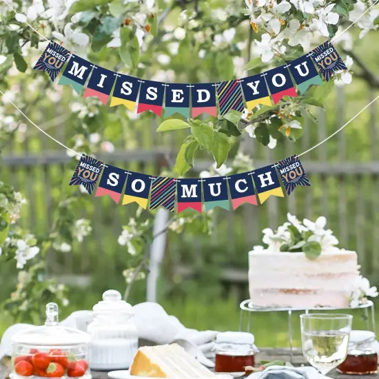 Big Dot of Happiness Miss You - Welcome Back Mini Pennant Banner - Missed You So Much {7}