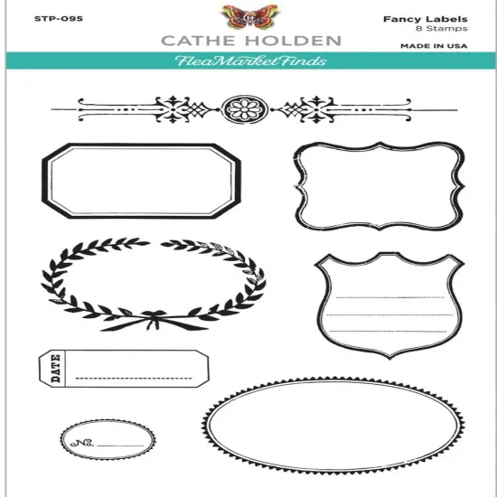 Spellbinders Flea Market Finds Fancy Labels Clear Stamps {1}