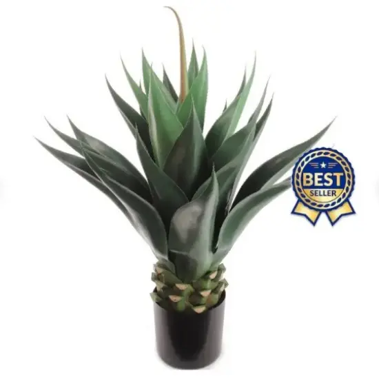 35.4" Artificial Agave Plant - 24 Leaves, Lifelike Faux Greenery in Pot, Home Decor, Floral Home by Artificial Flowers {1}