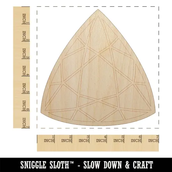 Trilliant Triangle Gem Diamond Cut Jewelry Unfinished Wood Shape Piece Cutout for DIY Craft Projects {1}