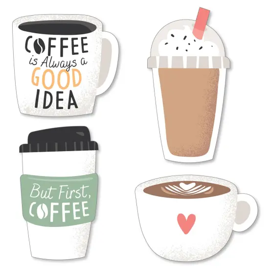 Big Dot of Happiness But First, Coffee - DIY Shaped Cafe Themed Party Cut-Outs - 24 Count {1}