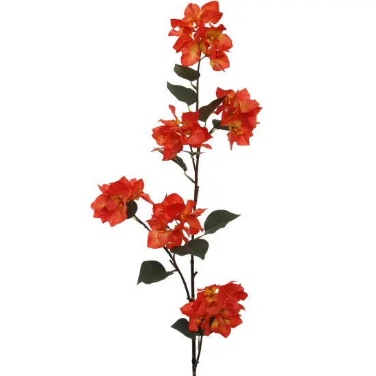 48" Artificial Orange Bougainvillea Branch Indoor/Outdoor Faux Floral by Floral Home&reg; {1}