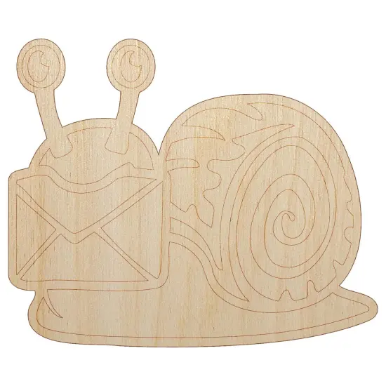 Cute Snail with Mail Gastropod Unfinished Wood Shape Piece Cutout for DIY Craft Projects {7}