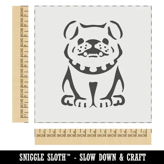 Smiling Bulldog Puppy Wall Cookie DIY Craft Reusable Stencil {1}