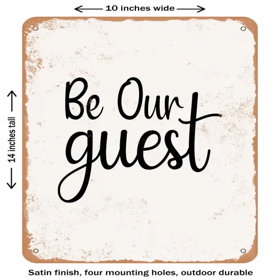 DECORATIVE METAL SIGN - Be Our Guest - 4- Vintage Rusty Look {1}