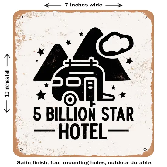 DECORATIVE METAL SIGN - Billion Star Hotel- Vintage Rusty Look {1}