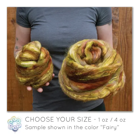 Magical Silk Merino Fiber. Hand Dyed Roving for Spinning & Felting. {4}