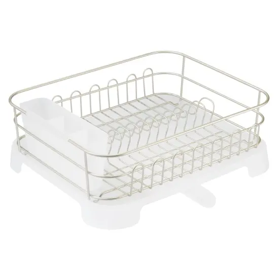 mDesign Alloy Steel Sink Dish Drying Rack Holder with Swivel Spout {4}