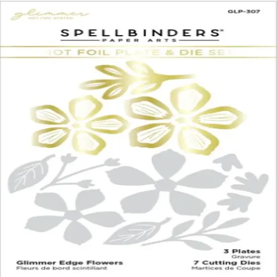 Spellbinders Hot Foil Plate & Die Set-Glimmer Edge Flowers {1}