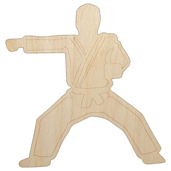 Kung Fu Martial Arts Rider Stance Karate Gi Unfinished Wood Shape Piece Cutout for DIY Craft Projects {1}