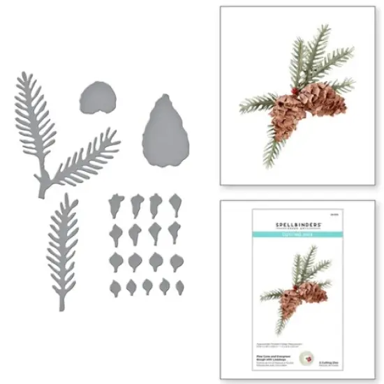 Spellbinders Pine Cone And Evergreen Bough With Ladybugs Cutting Dies {3}