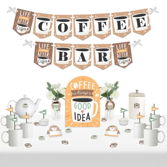 Big Dot of Happiness But First, Coffee - DIY Cafe Themed Party Signs - Drink Bar Decorations Kit - 50 Pieces {1}