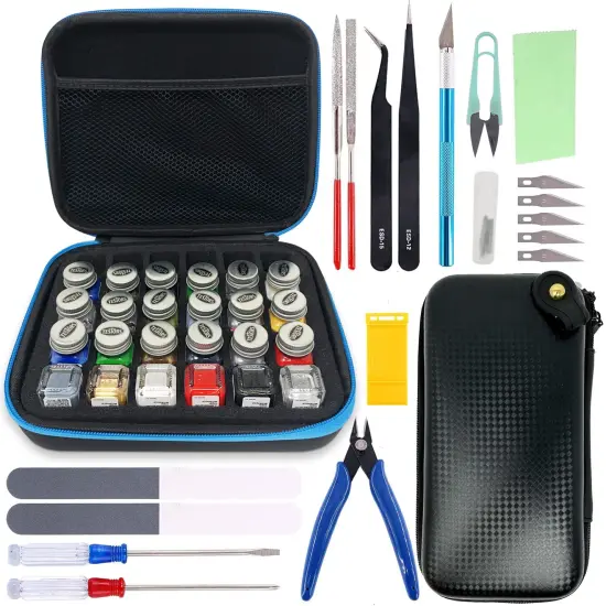 Pixiss Model Paint Storage Case for Testor Paints and Model Accessory Kit {1}