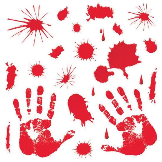 Beistle - Bloody Handprint Clings - 12" x 17" Sh - 12 Pack {1}