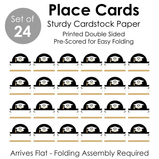 Big Dot of Happiness Law School Grad - Future Lawyer Graduation Party Tent Buffet Card - Table Setting Name Place Cards - Set of 24 {7}