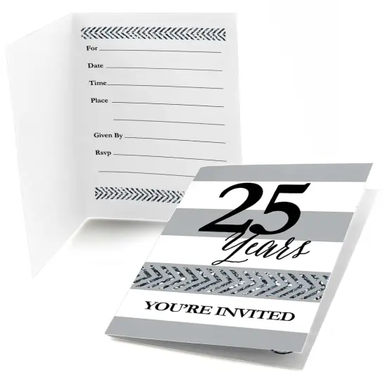 Big Dot of Happiness We Still Do - 25th Wedding Anniversary - Fill In Anniversary Party Invitations (8 count) {1}