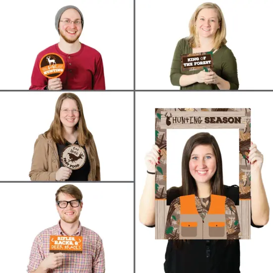 Big Dot of Happiness Gone Hunting - Deer Hunting Camo Baby Shower or Birthday Party Photo Booth Picture Frame and Props - Printed on Sturdy Material {3}