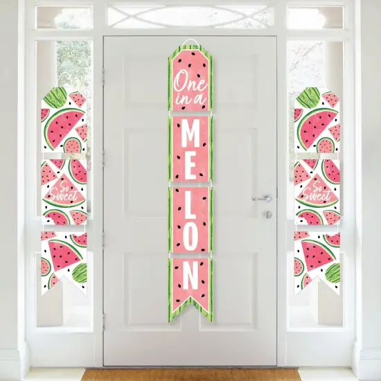 Big Dot of Happiness Sweet Watermelon - Hanging Vertical Paper Door Banners - Fruit Party Wall Decoration Kit - Indoor Door Decor {1}