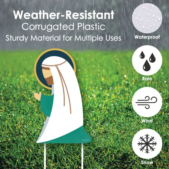 Big Dot of Happiness Holy Nativity - Outdoor Lawn Sign Decorations with Stakes - Manger Scene Religious Christmas Yard Display - 3 Pieces {4}